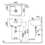 INAX S17 污水盆 配插架 440x400mm (白色)